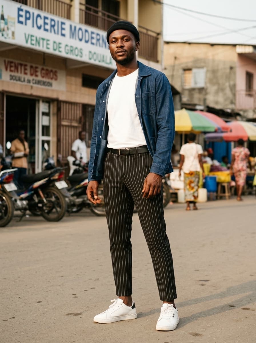Pantalon Chino Rayé